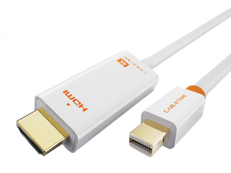 CABLETIME καλώδιο HDMI σε Mini DisplayPort CT-03G4K, 4K/30Hz 1.8m, λευκό