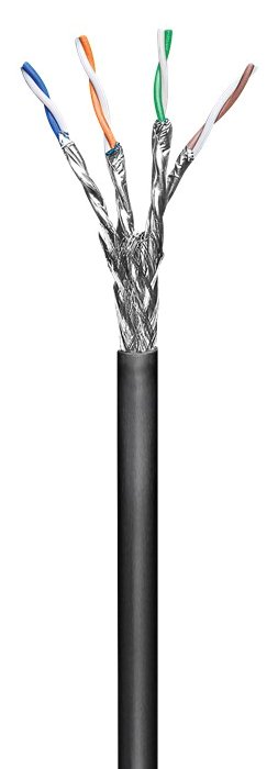 GOOBAY καλώδιο δικτύου 57197, CAT 6 S/FTP, CCA, έως 40m, 100m, μαύρο