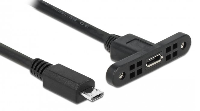 DELOCK καλώδιο USB Micro θηλυκό με panel σε αρσενικό 85246, 1m