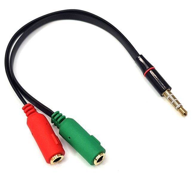 POWERTECH αντάπτορας 3.5mm 4pin σε 2x 3.5mm θηλυκά CAB-J049, 0.2m, μαύρο