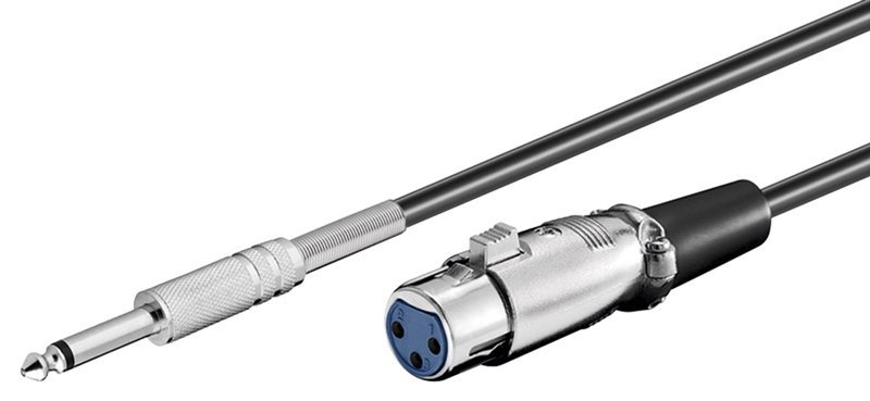 POWERTECH καλώδιο XLR θηλυκό σε 6.3mm αρσενικό CAB-V035, 5m, μαύρο