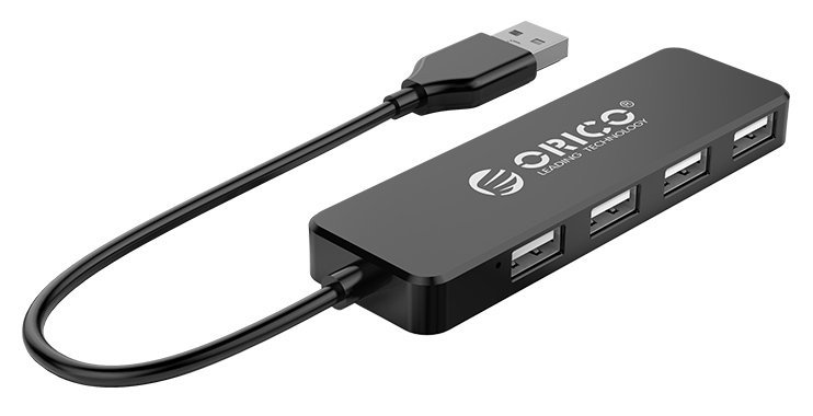 ORICO USB hub FL01, 4x θυρών, 480Mbps, USB σύνδεση, μαύρο