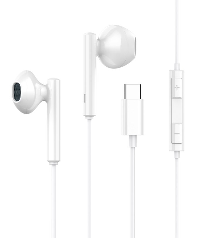 CELEBRAT earphones με μικρόφωνο G16, Type-C, 1.2m, λευκά