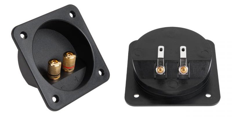 Τερματικός ακροδέκτης ηχείων GNI0241, τετράγωνος, μαύρος