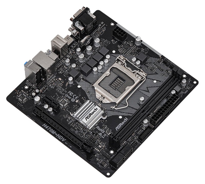 ASROCK μητρική H470M-HDV, 2x DDR4, s1200, USB 3.2, mATX