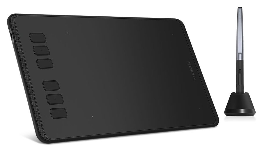 HUION pen tablet H640P, 6.3 x 3.9", battery-free pen, 6 πλήκτρα, μαύρο