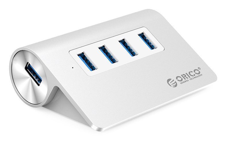 ORICO USB hub M3H4-V1, 4x θυρών, 5Gbps, USB σύνδεση, ασημί