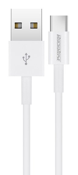 ROCKROSE καλώδιο USB σε USB Type-C Zeta AC, 2.4A 12W, 1m, λευκό