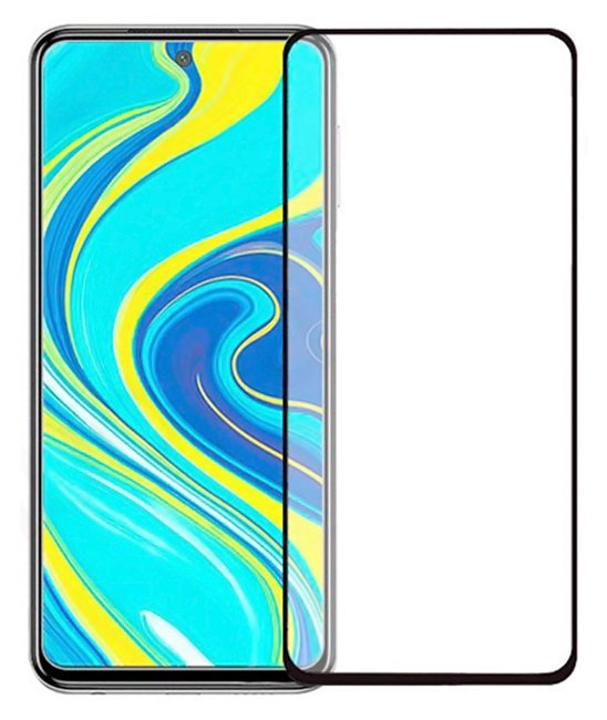 POWERTECH Tempered Glass 5D, full glue, Xiaomi Redmi Note 9 Pro, μαύρο