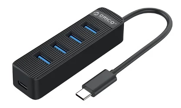 ORICO USB hub TWC3-4A, 5x θυρών, 5Gbps, 5V/2A, USB-C σύνδεση, μαύρο