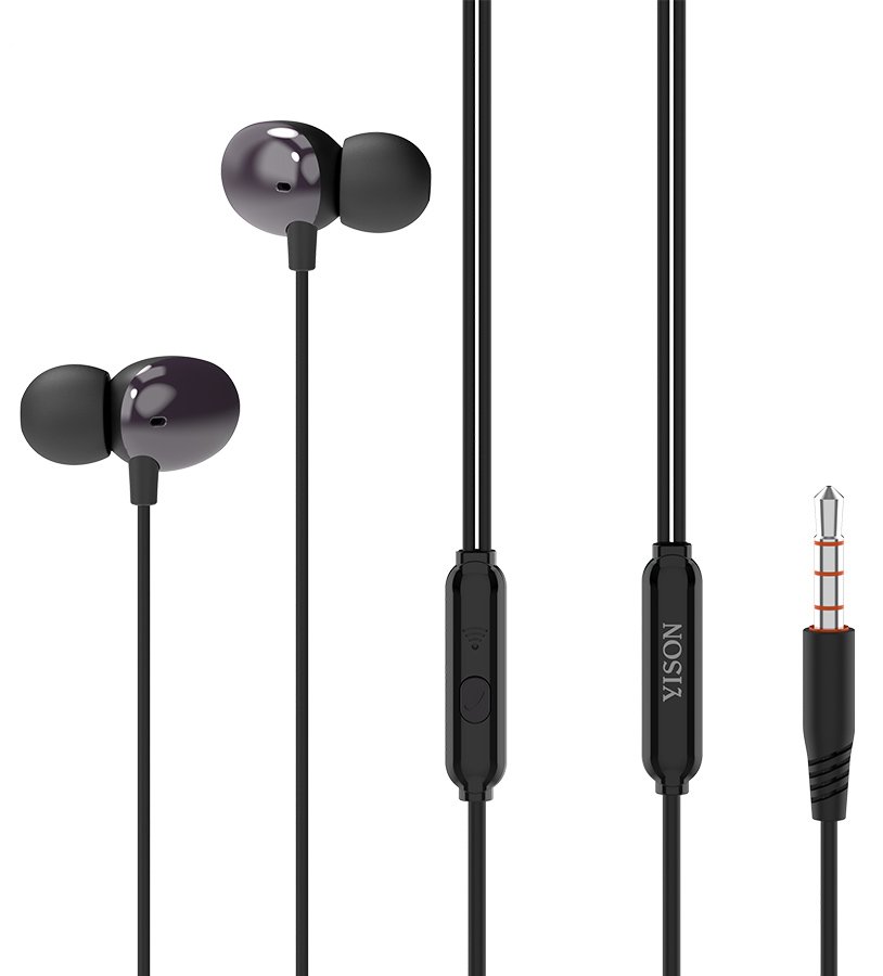 YISON earphones με μικρόφωνο X5, 3.5mm, 1.2m, μαύρα