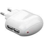USB DUAL TRAVEL CHARGER U42194 1000mA ΑΣΠΡΟΣ