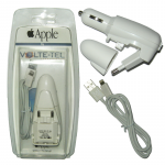 VOLTE-TEL LIGHTNING IPHONE 5 (USB DUO TRAVEL-ΦΟΡΤΙΣΤΗΣ ΑΥΤΟΚΙΝΗΤΟΥ+VCD01 ΦΟΡΤΙΣΗΣ-DATA) WHITE