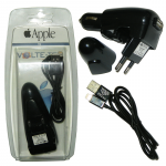 VOLTE-TEL LIGHTNING IPHONE 5 (USB DUO TRAVEL-ΦΟΡΤΙΣΤΗΣ ΑΥΤΟΚΙΝΗΤΟΥ+VCD01 ΦΟΡΤΙΣΗΣ-DATA) BLACK