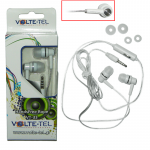 HANDS FREE UNIVERSAL 3.5mm ROPE WHITE VOLTE-TEL VT33 STEREO ON/OFF