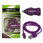 VOLTE-TEL MICRO USB(ΦΟΡΤΙΣΗΣ-DATA VCD01+ΦΟΡΤΙΣΤΗΣ ΑΥΤΟΚΙΝΗΤΟΥ VCU09 1200mA) PURPLE