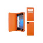 BUGATTI ΘΗΚΗ BLACKBERRY Z10 LEATHER BARCELONA BOOKCASE ORANGE
