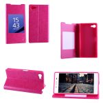 VOLTE-TEL ΘΗΚΗ SONY XPERIA Z5 PREMIUM E6833 LEATHER-TPU VIEW BOOK STAND PINK