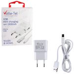 VOLTE-TEL MICRO USB(ΦΟΡΤΙΣΗΣ-DATA VCD05+TRAVEL VLU15 1500mA) WHITE