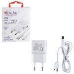 VOLTE-TEL MICRO USB(ΦΟΡΤΙΣΗΣ-DATA VCD05+TRAVEL VLU25 2500mA) WHITE