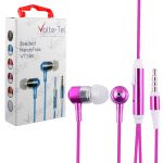 HANDS FREE UNIVERSAL 3.5mm 1.2m BRAIDED VT780 STEREO ON/OFF PINK VOLTE-TEL