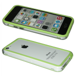 VOLTE-TEL ΘΗΚΗ IPHONE 5C BUMPER METAL BUTTON TRANSPARENT-GREEN