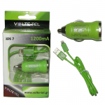 VOLTE-TEL LIGHTNING USB(ΦΟΡΤΙΣΗΣ-DATA VCD01+ΦΟΡΤΙΣΤΗΣ ΑΥΤΟΚΙΝΗΤΟΥ VCU09 1200mA)GREEN iOS7