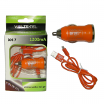 VOLTE-TEL LIGHTNING USB(ΦΟΡΤΙΣΗΣ-DATA VCD01+ΦΟΡΤΙΣΤΗΣ ΑΥΤΟΚΙΝΗΤΟΥ VCU09 1200mA)ORANGE iOS7