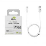 LIME MICRO USB DEVICES LONG TO USB 2.4A ΦΟΡΤΙΣΗΣ-DATA 1m LUM01 WHITE