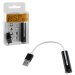NSP SOUND CARD SC01 USB TO JACK 3.5MM FEMALE FOR MAC/PS4 BLACK