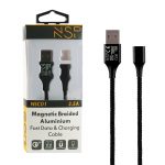 NSP USB ΦΟΡΤΙΣΗΣ-DATA MAGNETIC BRAIDED NSC01 3.5A QC 2.0 1m BLACK