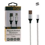 NSP TYPE C USB ΦΟΡΤΙΣΗΣ-DATA MAGNETIC BRAIDED NSC01 3.5A QC 2.0 1m SILVER