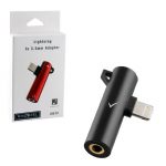 VOLTE-TEL ADAPTOR 2 IN 1 CHARGING AND AUDIO ADAPTER LIGHTNING TO 3.5MM JACK+LIGHTNING BLACK