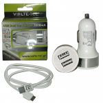 VOLTE-TEL SAMSUNG NOTE3/G900 S5 USB DATA VCD01+USB DUAL ΦΟΡΤΙΣΤΗΣ ΑΥΤΟΚΙΝΗΤΟΥ VCU35 3500m WΗITE