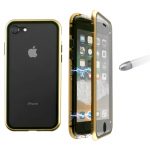 IDOL 1991 ΘΗΚΗ IPHONE SE 2020/IPHONE 8/7 4.7" MAGNETIC METAL FRAME GOLD+TEMPERED GLASS BACK-FRONT
