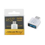 NSP ΜΕΤΑΤΡΟΠΕΑΣ USB 3.0 OTG 2.4A FEMALE ΣΕ TYPE C MALE WHITE