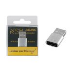 NSP ΜΕΤΑΤΡΟΠΕΑΣ TYPE C FEMALE TO USB 2.0 MALE 2.4A SILVER