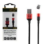 NSP TYPE C USB ΦΟΡΤΙΣΗΣ-DATA MAGNETIC BRAIDED NSC02 4.0A QC 3.0 1.2m RED