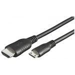 HDMI CABLE 19 PIN 2.5m (HDMI mini 1.3) BLACK