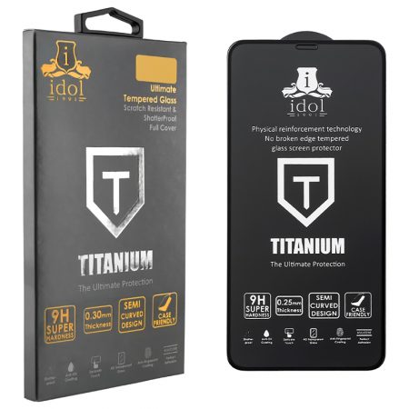 IDOL 1991 TEMPERED GLASS XIAOMI REDMI NOTE 10/NOTE 10S 6,43" 9H 0.25mm TITANIUM SEMI CURVED FULL GLUE BLACK