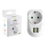 LIME ΑΝΤΑΠΤΟΡΑΣ ΣΟΥΚΟ LS-12USW 16A ΜΕ 2 USB ΘΥΡΕΣ 3.4A ΜΕ ΠΑΙΔΙΚΗ ΠΡΟΣΤΑΣΙΑ ΑΣΠΡΟ