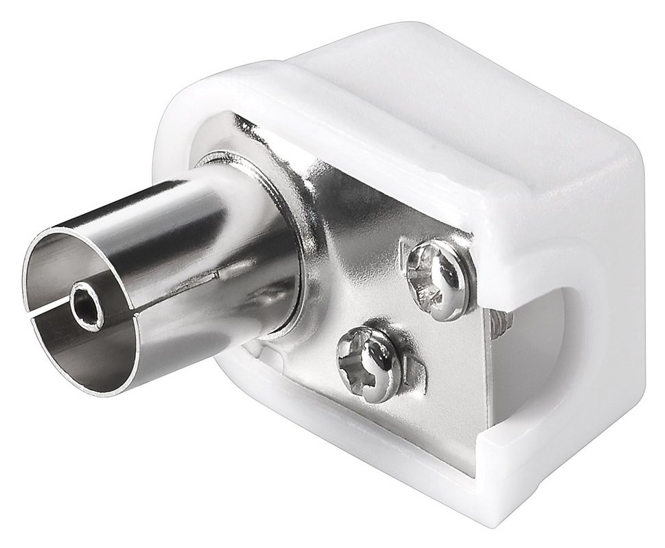 GOOBAY βύσμα coaxial 11503, γωνιακό, θηλυκό, λευκό, 10τμχ