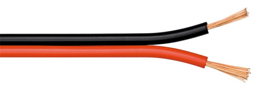GOOBAY καλώδιο ήχου 2x 0.35 mm² 59372, CU, 25m, μαύρο & κόκκινο