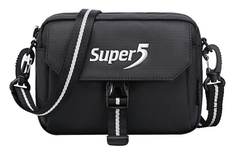 SUPER FIVE τσάντα ώμου K00106-BK, μαύρη