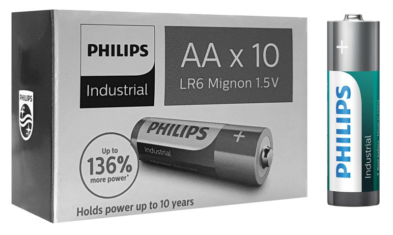 PHILIPS Industrial αλκαλικές μπαταρίες LR6I10C/10, AA LR6 1.5V, 10τμχ