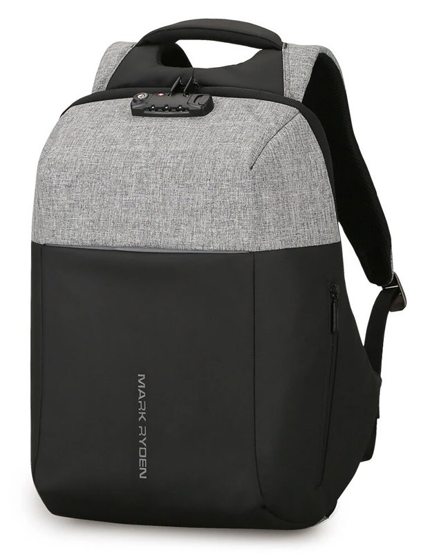 MARK RYDEN τσάντα πλάτης MR6768, με θήκη laptop 15.6", λουκέτο TSA, γκρι