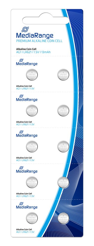 MEDIARANGE Premium αλκαλικές μπαταρίες AG1 LR621, 1.5V, 10τμχ