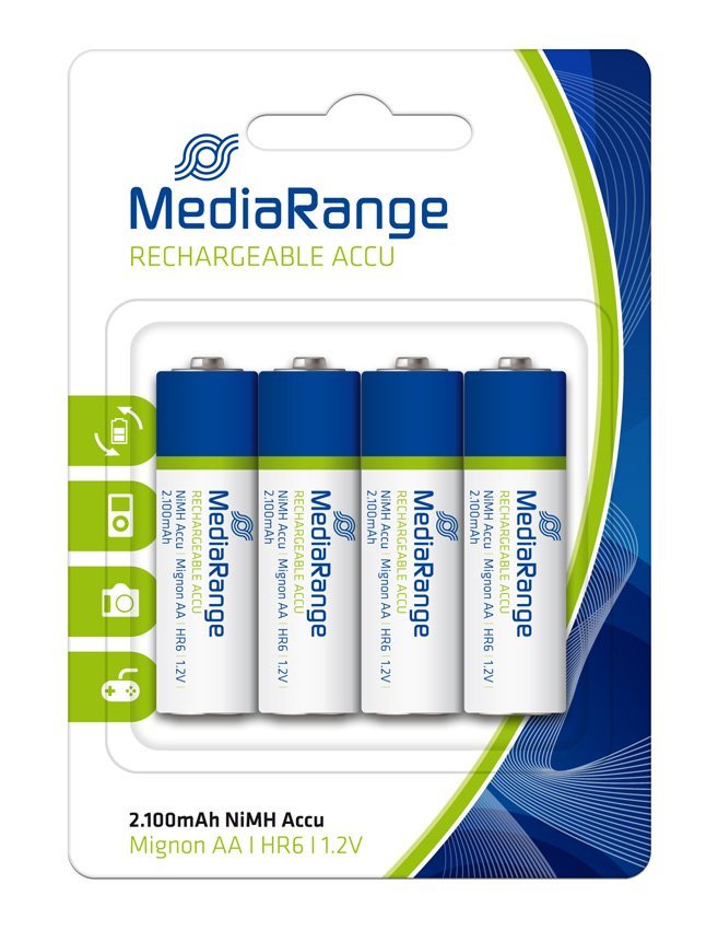 MEDIARANGE επαναφορτιζόμενες μπαταρίες Mignon AA HR6, 2100mAh, 4τμχ