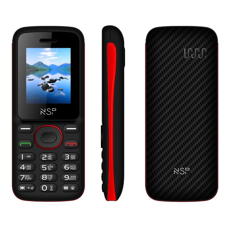ΚΙΝΗΤΟ ΜΕ ΠΛΗΚΤΡΑ NSP 1800DS 1.8" DUAL SIM 2G 32MB/32MB RADIO-MP3/MP4 BLACK-RED + HANDS FREE GR