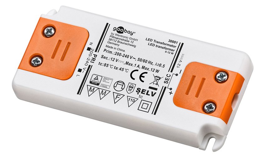 GOOBAY μετασχηματιστής LED 30001, 12V, 12W, IP20